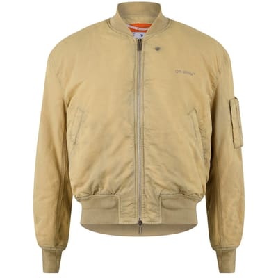 Gebroken wit Diag Tab Vintage beige bomberjack