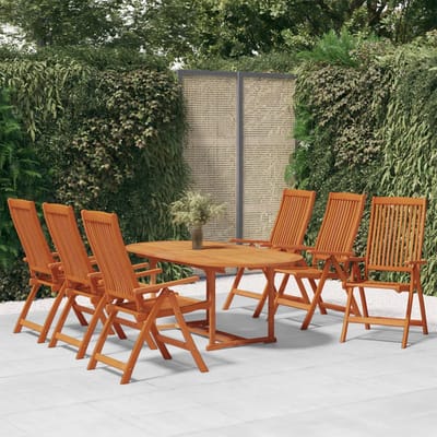 vidaXL - 7-delige - Tuinset - massief - eucalyptushout