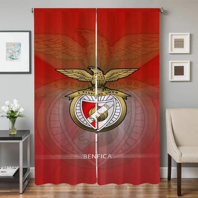 Rideaux de fenêtre de cuisine pour salon 2 pièces Rideaux occultants Rideau de porte SL B-benfica Fc Cloison Décoration de chambre W50xH70cmx2pcs-CL