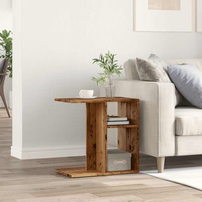 vidaXL - Bijzettafel - 50x30x50 - cm - bewerkt - hout - oud - houtkleurig