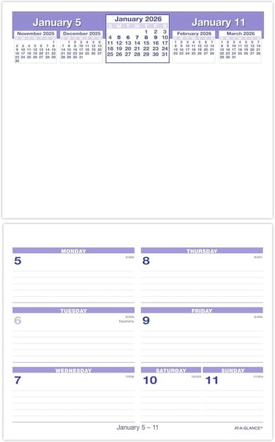 Weekkalender Vulling - Agenda Bladen - Planning Maken - Flip-Over Weekoverzicht - 6 x 7 Inch