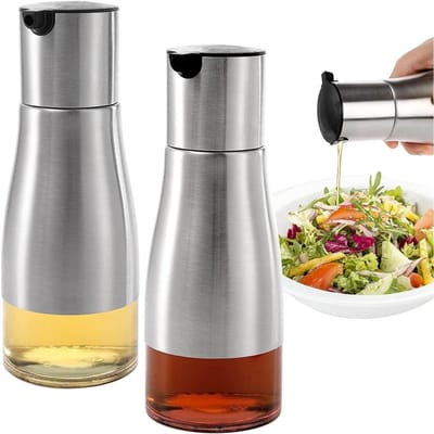 EXCITAT Olie dispenser - dispenser - metalen oliefles - geschikt voor keukens, restaurants, feesten, buffetten, hotels - 320ml