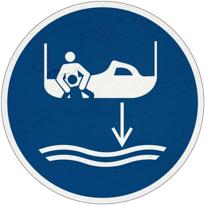 Hulpboot te water laten gebodsbord - M041 | Sign Again materiaal | 10 cm