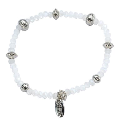 Behave - Armband dames - Witte facetkralen met accent - Minimal look
