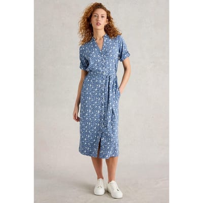 White Stuff Annie Jersey Shirt Dress Blue Print Taglia: 8 REGULAR | Abiti Midi Outlet | Donna | Blu
