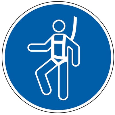 Valbescherming verplicht sticker - ISO 7010 - M018 200 mm