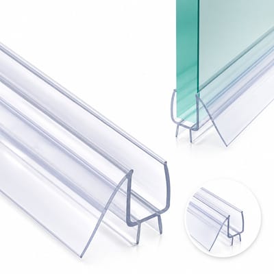 BOTC Douchedeurafdichting met Waterkering - Set van 2 - 1 Meter - Geschikt voor glas van 10 mm - Douchestrip - Transparent
