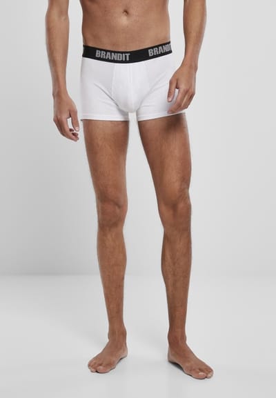 Brandit - Logo 2Pack Boxershorts set - S - Wit