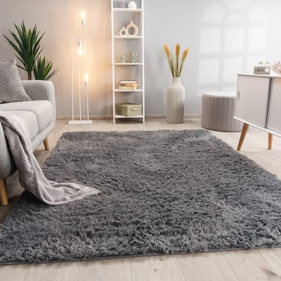 Paco Home Hoogpolig Vloerkleed Woonkamer Vacht Imitatiebont Shaggy Wollig Eenkleurig 160 cm Rund
