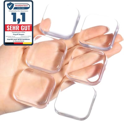 Transparante Deurstopper Set van 6 - Zelfklevend Rubber voor Muurbeveiliging - 4 cm Elastische Buffers