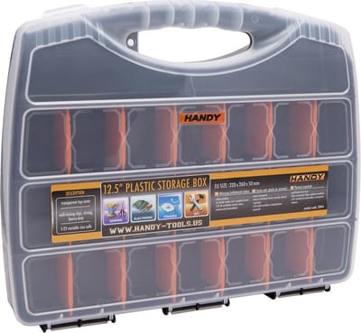 Opbergbox met Vakken – Kunststof Organizer 32 x 26 cm – Transparante Sorteerdoos voor Schroeven, Onderdelen & Hobby [10964]