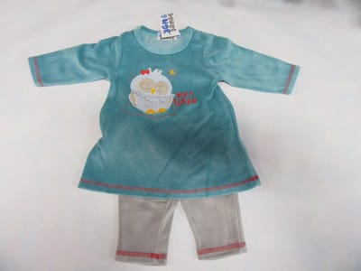 Wiplala - Jen& James Pyjama -  Turquoise - Uil - Meisje -  6 maand 68