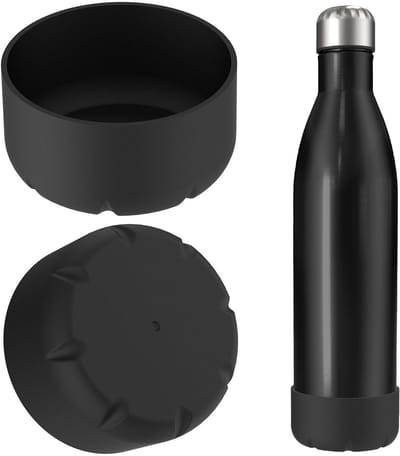 Dailygoody - Waterflesbeschermer - Siliconen Flesbeschermer - Bescherming voor Flessen - Zwart - Voor 25oz Flessen - Ideaal voor Sport en Reizen