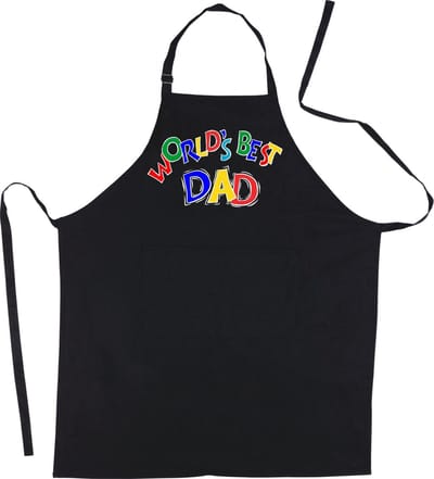 Mijncadeautje - Schort - World's Best Dad - mooie en exclusieve keuken- of barbecueschort - 90% polyester en 10% katoen - zwart