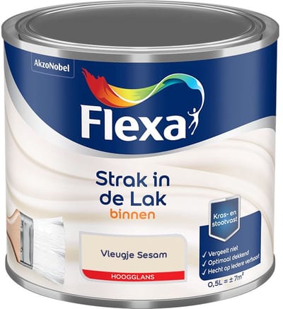 Flexa - Strak In De Lak Binnenlak Hoogglans - Vleugje Sesam - Mengverf - 500 Ml