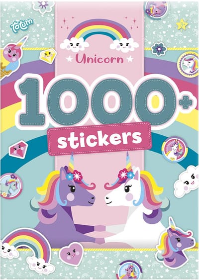Totum Unicorn A4 vakantie sticker boek 1000 stickers - 20 pagina's A4 formaat met unicorn thema - speelgoed knutselen stickeren - vanaf 3 jaar