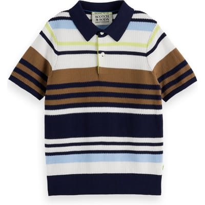 Scotch & Soda Boy Structured Knitted Polo Multi Stripe Taglia: 14 | Camicie Outlet | kids
