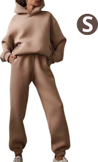 Bovista Joggingpak Dames - Huispak - Trainingspak - Volwassenen - Capuchon - Jogging Pak - Joggingspak - Khaki - Maat S