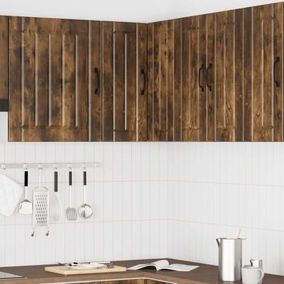 vidaXL - Keukenwandhoekkast - Lucca - bewerkt - hout - gerookt - eikenkleurig