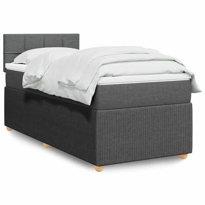vidaXL - Boxspring - met - matras - stof - donkergrijs - 100x200 - cm