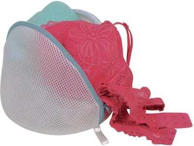 MSV Waszak voor delicaat wasgoed - lingerie/bh waszak - wit - 11 x 18 x 13 cm