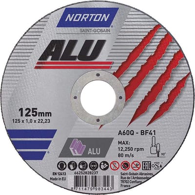 Doorslijpschijf voor Aluminium en Non-Ferro Metalen 125x1,6 mm