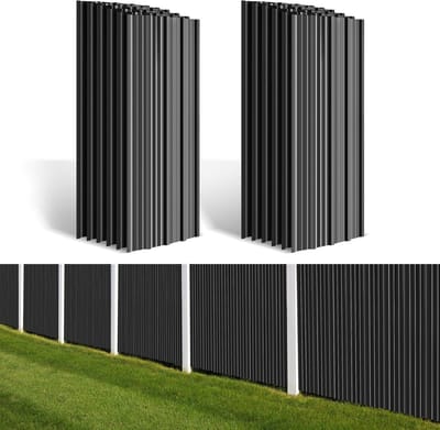 12 golfplaten van 129 x 46 cm, antracietkleurig verzinkt metaal, voor schuren en carports