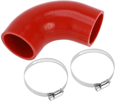 Dailygoods- Siliconen Slang Rood - 90 Graden - Binnendiameter 57mm - Meerlaags Geweven Doek - Bestand tegen Hoge Temperatuur - Maximale Druk 1Mpa - Koelslang