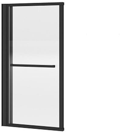 Vente-unique Draaibaar en opklapbaar badscherm met handdoekhouder - Mat zwart - 120 x 140 cm - VESLIRA