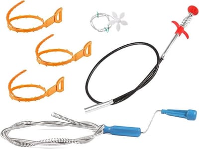 Afvoer Ontstopper Set - 6 Delig Herbruikbaar Gereedschap voor Wastafel, Douche en Keuken