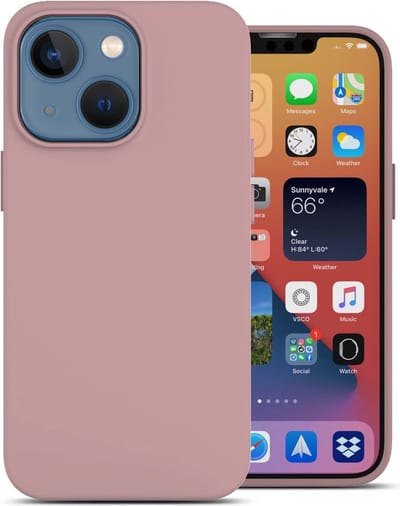 oTronica Geschikt voor iPhone 13 hoesje Roze - Geschikt voor iPhone 13 hoesje - hoesje Geschikt voor iPhone 13 - 13 hoesje - 13 hoesje - hoesje Geschikt voor iPhone 13 - hoesje 13 - siliconen hoesje - Roze - oTronica