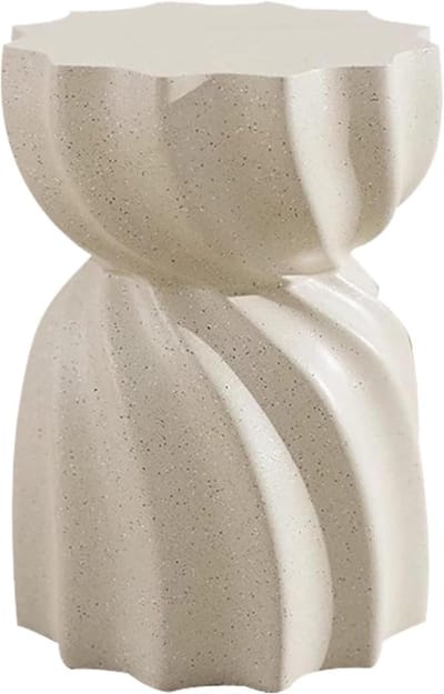 Buiten bijzettafel - Terras tafel Kruk - Planten standaard - Bloemblaadjes ontwerp - 36x36x48.5cm - Beige