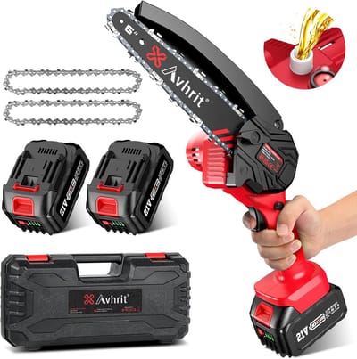 Draadloze Mini-kettingzaag met Accu - 8000 mAh, 6 Inch, Handzaam en Krachtig