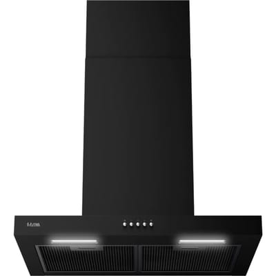ETNA AB360ZT - Blokmodel schouwkap - 60 cm - Matzwart - A++ - Koolborstelloze motor - Druktoetsen - LED spots - 3 standen - Geschikt voor afvoer naar buiten en recirculatie