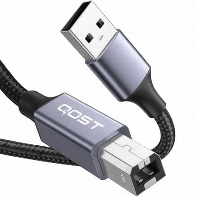 Qost - USB-A naar Printerkabel - USB 2.0 naar USB B Kabel - 1 Meter - Spacegrey