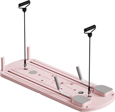 Pilates Reformer - Oefenplank Schuifplank - Thuis Fitness - Automatische Rebound - 110 x 41 cm - Roze
