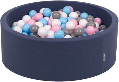 KiddyMoon ballenbad 90x30cm met 200 ballen ∅ 7cm ballenbad met kleurrijke ballen - voor baby's kinderen rond - lichtroze: roze parel goud