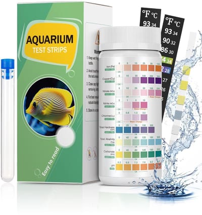 Dailygoods - Pawfly 9-in-1 watertest voor aquaria, teststrips voor aquaria, met reageerbuis en thermometer-sticker voor controle van de waterkwaliteit, 100 strips
