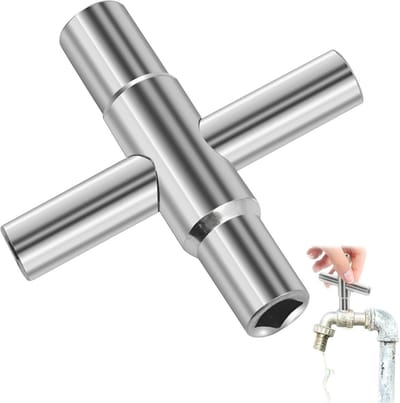 Universele 4-Weg Vierkante Sleutel voor Radiatoren, Kasten en Meters - 6.5mm t/m 9mm