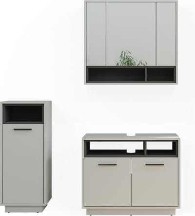 Vicco Beatrice Badkamermeubelset – 3 delen Grijs