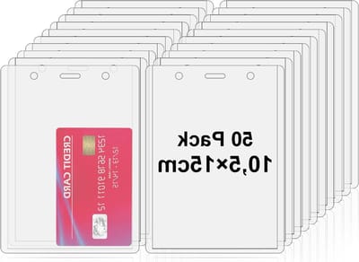 Badgehouders - Kaarthoesjes Beschermers - Identificatie Tonen - Verticaal Ontwerp - 50 Stuks - Helder