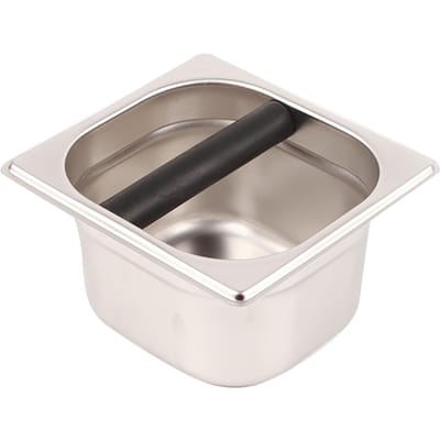 Roestvrijstalen Espresso Knock Box Container met Rubberen Bar voor Koffiemachine L gray