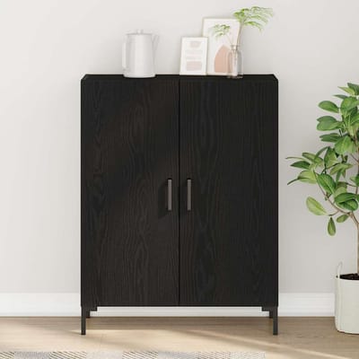 vidaXL - Dressoir - Zwart - Eiken - 69,5 - x - 34 - x - 90 - cm - Bewerkt - hout