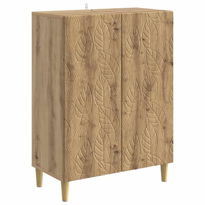 vidaXL - Dressoir - Artisanaal - eiken - 66 - x - 34,5 - x - 90 - cm - Bewerkt - hout