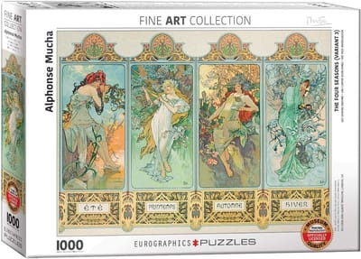 empireposter De vier seizoenen van Alphonse Mucha 1000 stukjes puzzel formaat 68 x 48 cm