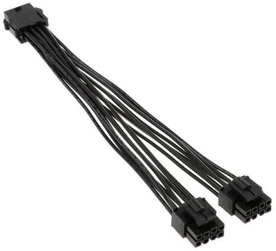 Allecto - CPU Kabel 8 Pin Vrouwelijk naar Dubbele 8 Pin Mannelijk - 18AWG Stroomsplitter - Geschikt voor CPU - Hoogwaardige Kwaliteit - Ideaal voor...
