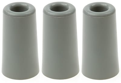 Deurbuffer / deurstopper - 3x - grijs - rubber - 75 x 40 mm - deurstop