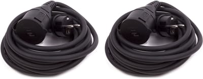 Benson Verlengsnoer rubber - 2x - 5 meter - spatwaterdicht IP44 - 3500W - 3-polig