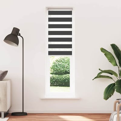 vidaXL - Zebra - rolgordijn - 65x200 - cm - stofbreedte - 60,9 - cm - zwart