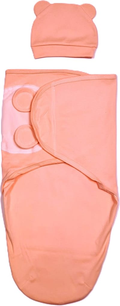 THINGS-TO-BUY Inbakerdoek – met los Mutsje – Roze – 0-3 maanden – 100% Katoen – Omslagdoek Slaapzak – Kraamcadeau – Baby – Newborn